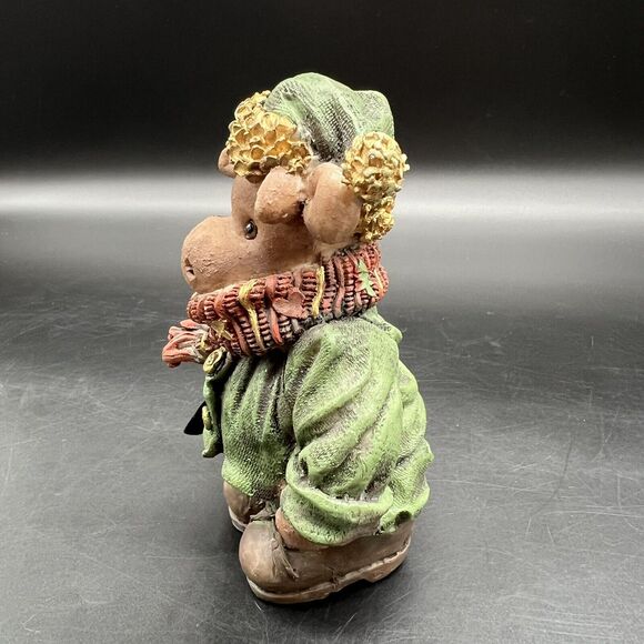 Jubilee Giftware Christmas Moose Hat Scarf Pet Figurine 5" Glitter - Picture 9 of 12